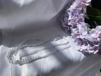 İncili Yüzük Kurdelesi - Beyaz Renk