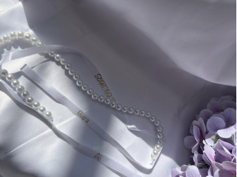 İncili Yüzük Kurdelesi - Beyaz Renk İncili Yüzük Kurdelesi - Beyaz Renk