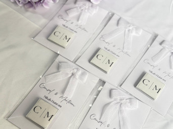 50 Adet - Kurdele ve Kartlı Madlen Çikolata