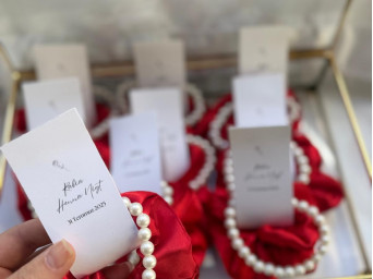 50 Adet - Kına Hediyeliği - Saten Saç Tokası İncili