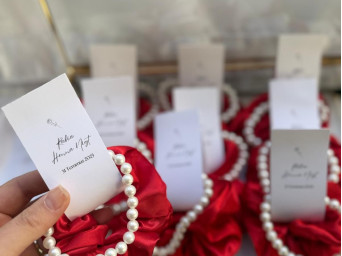 50 Adet - Kına Hediyeliği - Saten Saç Tokası İncili